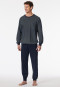 Pigiama lungo con polsini blu notte - Comfort Essentials