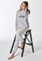 Pyjamas long pyjamas striped cuffs gray-mottled - Teens Nightwear