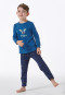 Schlafanzug lang Drachen Karos blau - Boys World