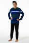 Pigiama lungo in spugna a righe indaco - Nightwear