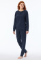 Pyjama long tissu éponge poignet étoiles bleu nuit - X-Mas Family