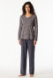 Schlafanzug lang graphit gemustert - Comfort Essentials