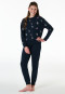 Pigiama lungo interlock con polsini da sogno blu notte - Nightwear