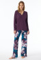 Pajamas long interlock plum printed - Modern Nightwear