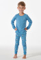 Pyjama long coton bio poignet étoiles lune bleu clair - Natural Love