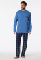 Pigiama lungo in cotone organico a quadri blu Atlantico - Comfort Nightwear