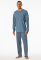 Pyjama long Coton bio rayures graphite - Comfort Nightwear