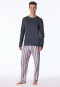 Pyjama long Coton biologique rayures gris choux - selected ! premium