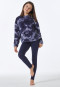 Pyjama long peluche tee-shirt leggings bleu nuit - Nightwear