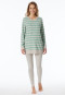 Pigiama leggings a righe lunghe di colore verde - Casual Essentials