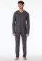 Pigiama a strisce lunghe antracite - Fine Interlock