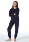 Pigiama lungo in velluto stelle blu notte - Nightwear