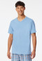 Tee-shirt manches courtes encolure en V bleu pacifique - Mix+Relax