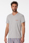 T-shirt manches courtes en coton biologique Encolure en V gris chiné - Mix+Relax