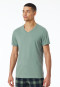 Shirt kurzarm V-Ausschnitt linde - Mix+Relax