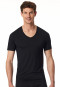 Shirt kurzarm V-Ausschnitt schwarz - Premium Modal