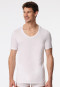 Maglietta a maniche corte con scollatura a V in bianco - Premium Modal