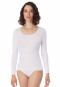 Shirt long sleeve fine rib crew neck Spencer white - Luxury