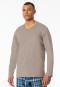 Shirt langarm V-Ausschnitt clay - Mix+Relax