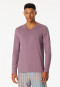 Shirt langarm V-Ausschnitt lila - Mix+Relax