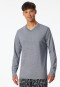 Maglietta manica lunga scollatura a V a righe blu notte - Mix+ Relax
