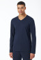 Shirt langarm V-Ausschnitt nachtblau - Mix+Relax