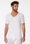 Shirts short-sleeved 2-pack organic cotton deep V-neck white - 95/5