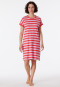 Sleepshirt short sleeve stripes red - Casual Essentials