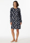 Sleep shirt long-sleeved modal floral print navy - Contemporary Nightwear