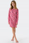 Maglia del pigiama a maniche lunghe in cotone biologico a righe con motivo di ciambelle, rosa - Teens Nightwear