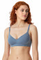 Soft bra with cup and gliding cups blue-grey - Unique Micro