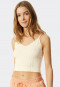 Spaghetti top seamless Lyocell rib look off-white - Lounge Seamless