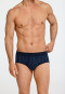 Sports briefs fine rib double pack with fly dark blue striped - Original Classics