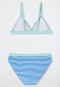Kit bikini triangle tricot SFP 40+ recyclé rayures aquarium - Aqua