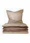 Parure de lit réversible 2 pièces flanelle castor sable - SCHIESSER Home
