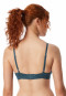 Soutien-gorge sans armatures côtelé brossé coton bio coussinets amovibles bleu jeans - Pure Rib