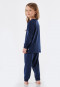 Schlafanzug lang Fleece Bündchen Zauberin College dunkelblau - Cat Zoe