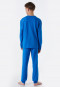 Pigiama lungo in tessuto felpato di cotone biologico con polsini e scritta "Universe", blu - Teens Nightwear