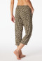 Loungehose 3/4-lang Blumen Leoparden oliv - Mix+Relax