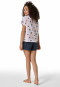 Pyjama court coton bio palmier rose tendre - Nightwear