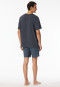 Short pyjamas V-neck chest pocket graphite patterned - Comfort Essentials