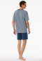 Pigiama corto in cotone organico scollatura a V tasca sul petto motivo a quadretti - Comfort Nightwear
