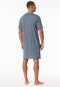 Camicia da notte a maniche corte a corte in Organic Cotton con scollatura a V e tasca sul petto grafite - Comfort Nightwear