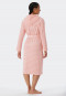 Peignoir en éponge légère rayé rose - Feather Terry