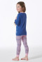 Schlafanzug lang Feinripp Panda Ringel blau - Girls World