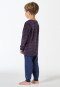 Pyjama long velours rayures bleu foncé - Boys World