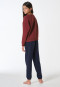 Schlafanzug lang Sweatware Bündchen burgund - Teens Nightwear