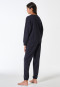 Pyjama long en sweat-shirt bleu marine à poignets - Nightwear