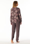 Pyjama long poignet fleurs mauve - Comfort Nightwear