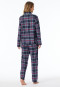 Pigiama lungo in tessuto blu notte a quadretti - X-Mas Family